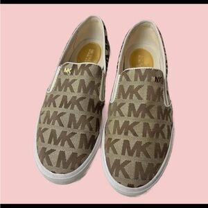 Tan Michael Kors canvas shoes